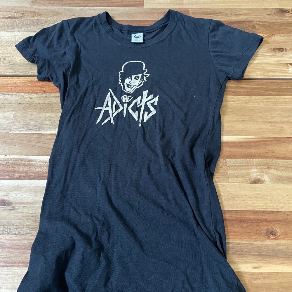 Gently Used - The Adicts punk rock t-shirt Womens, black - Medium (tight fit)